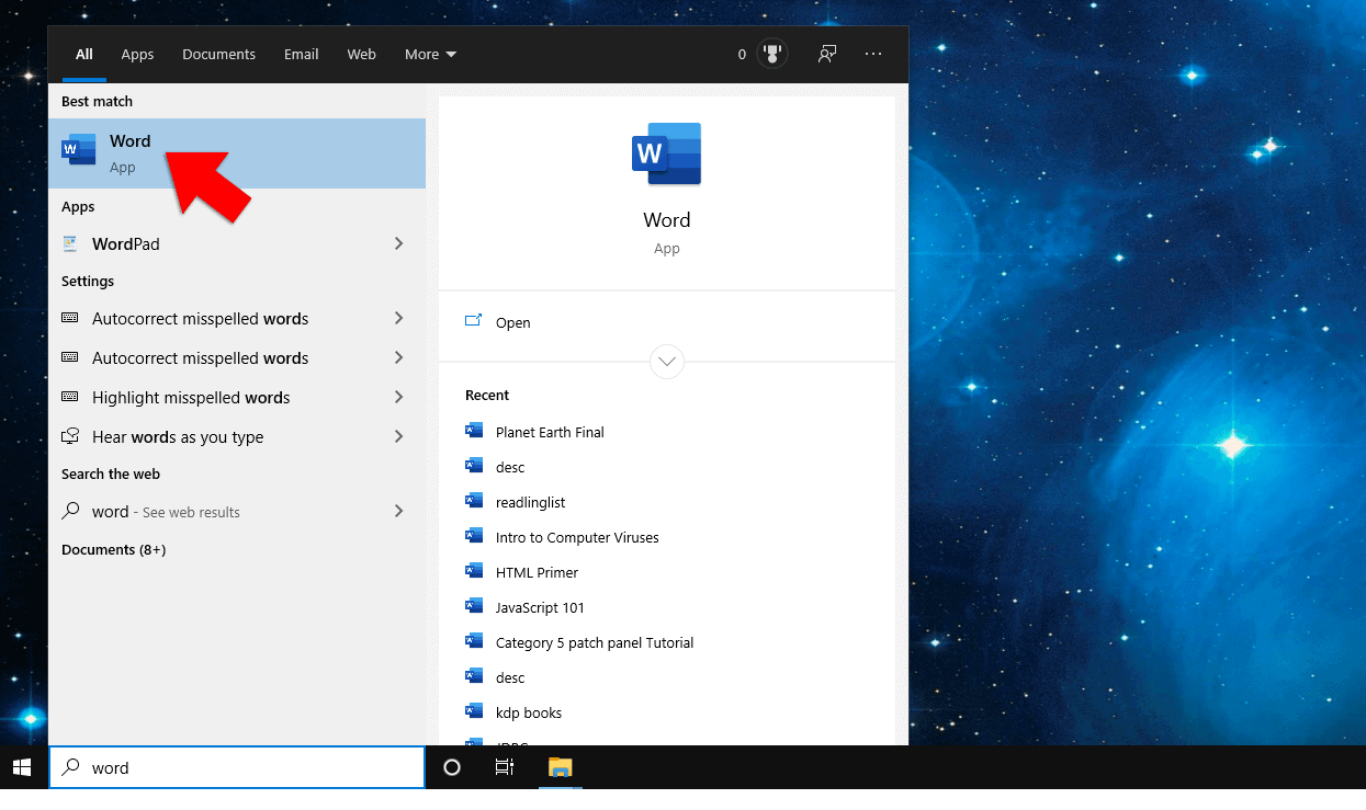 search for app windows 10