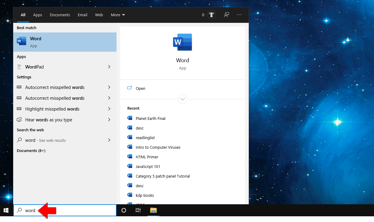 search for files windows 10