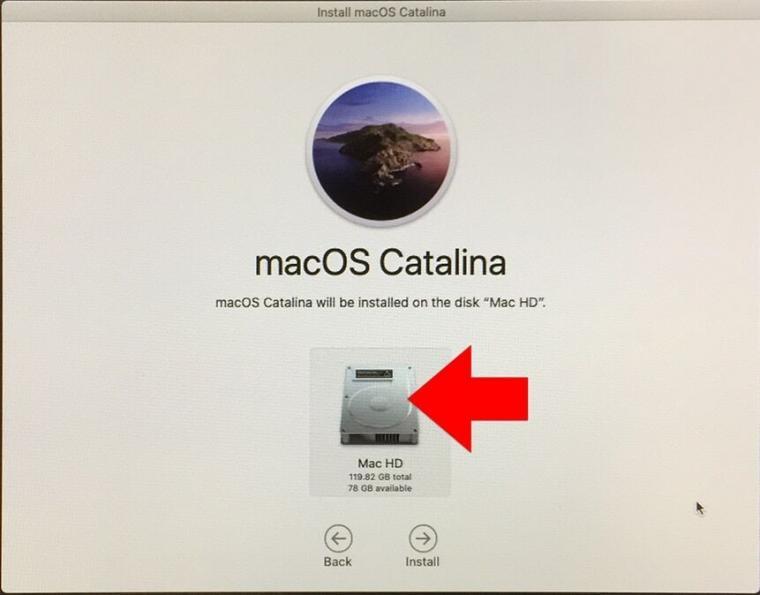 reinstall macos select drive