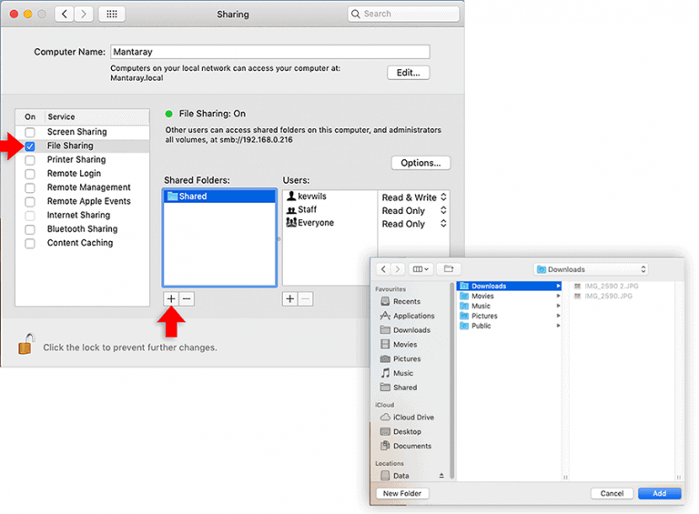Sharing Folders in MacOS