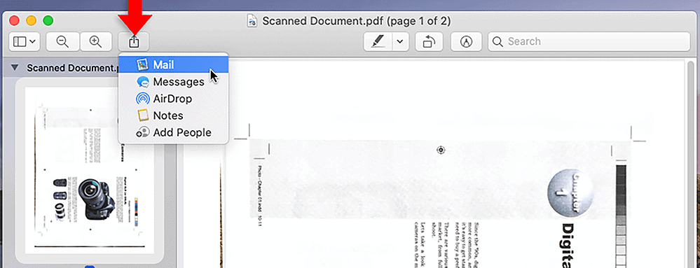 share document in preview on mac